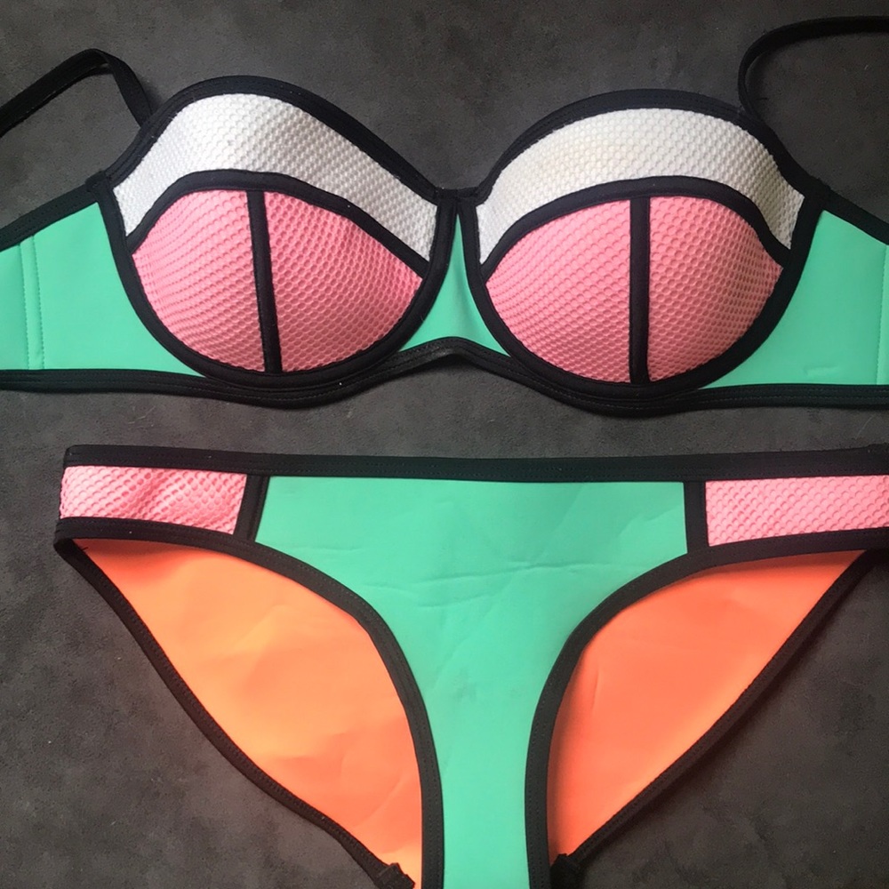 Triangl Poppy-Flamingo Fling Neoprene Swimsuit